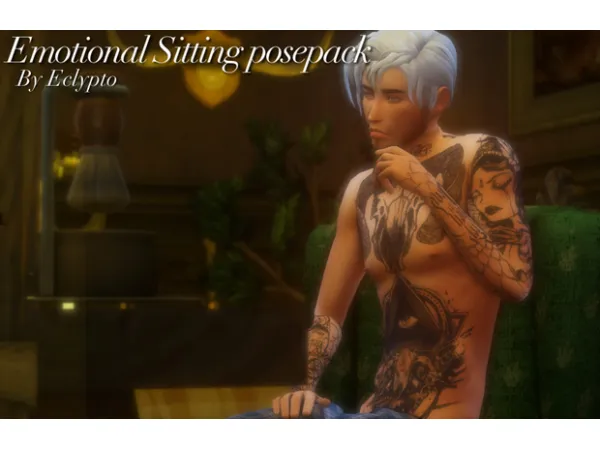 Mix Emotional Sitting posepack by Eclypto - The Sims 4 Custom Content