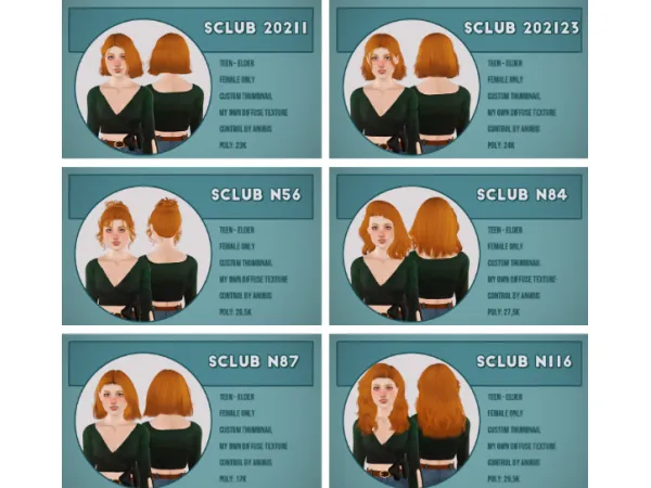 SClub hairs - The Sims 3 Custom Content