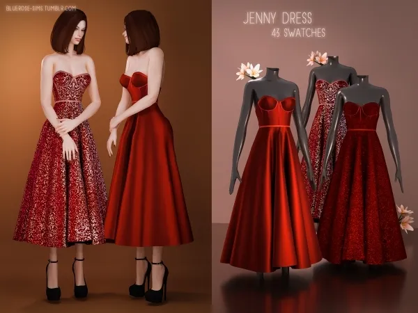 Alpha Jenny Dress BRsims - The Sims 4 Custom Content