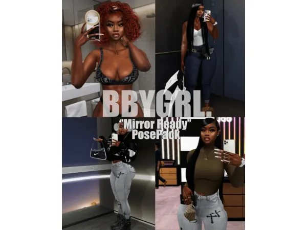 Alpha Mirror Ready PosePack by simsfinds - The Sims 4 Custom Content
