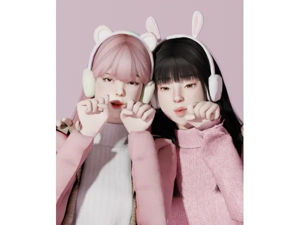 Alpha acc)earmuffs Bunny Bear - The Sims 4 Custom Content
