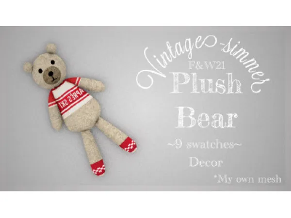 Alpha Plush Bear - The Sims 4 Custom Content