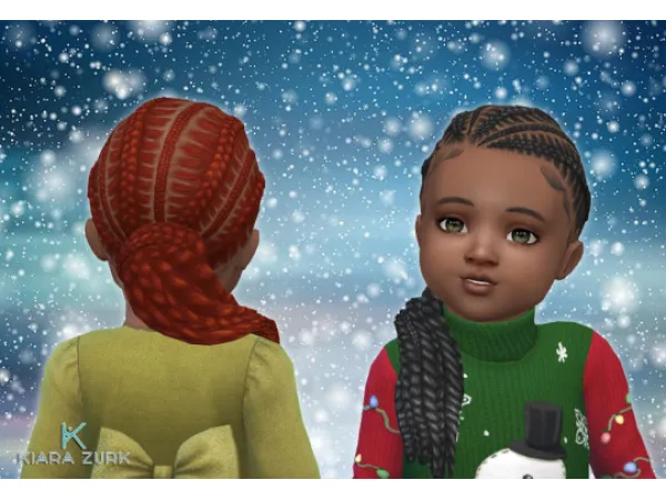 Maxis Match Kira Braids for Toddlers by simsfinds - The Sims 4 Custom Content