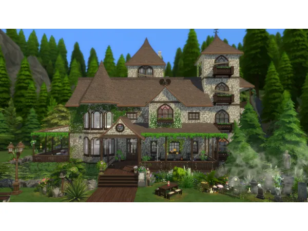 Maxis Match Halliwell Residence Haunted House (No ) by mamba_black - The Sims 4 Custom Content