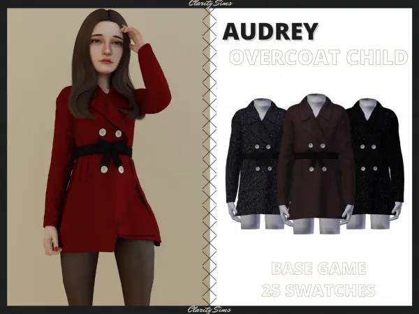 Alpha Audrey Overcoat Child - The Sims 4 Custom Content