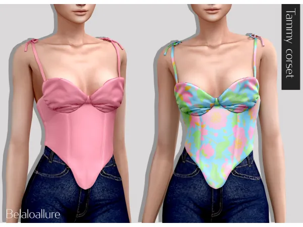Alpha Tammy_corset by Belaloallure - The Sims 4 Custom Content