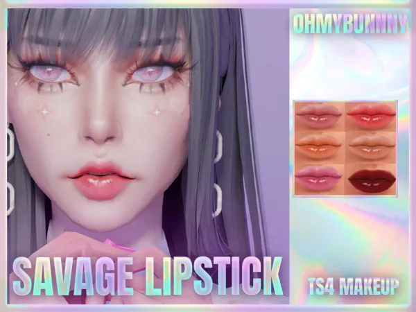 Alpha s a v a g e l i p s t i c k by ohmybunnny2 - The Sims 4 Custom Content