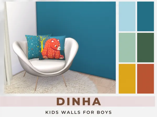 Maxis Match Kids Walls For Boys - The Sims 4 Custom Content