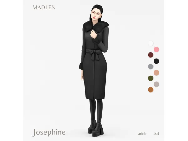 Maxis Match Josephine Coat by Madlen - The Sims 4 Custom Content