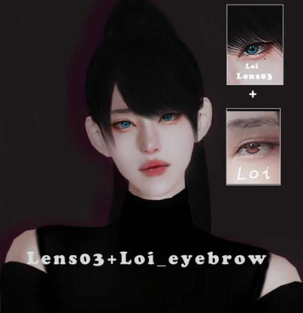 Alpha Loi eyebrow lens 03 by simsfinds - The Sims 4 Custom Content