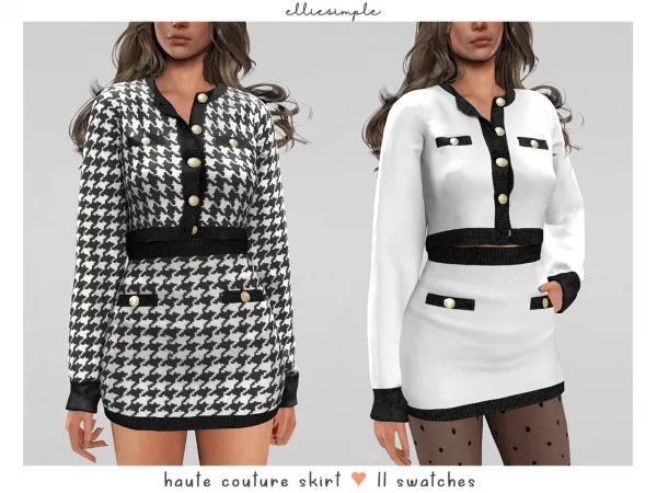 Alpha elliesimple haute couture skirt - The Sims 4 Custom Content