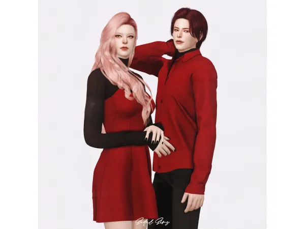 Alpha [sudal] Couple Turtleneck knit set 3 - The Sims 4 Custom Content