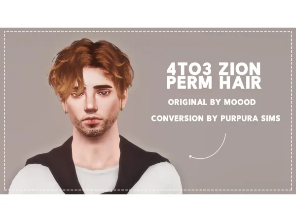 4to3 Zion Perm Hair by Purpura Sims - The Sims 3 Custom Content