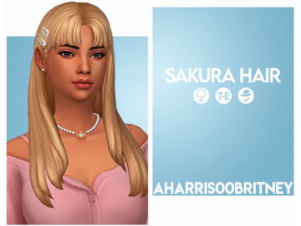Maxis Match Sakura Hair by aharris00britney - The Sims 4 Custom Content