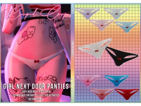 Alpha CUUPID CORP GIRL NEXT DOOR PANTIES - The Sims 4 Custom Content