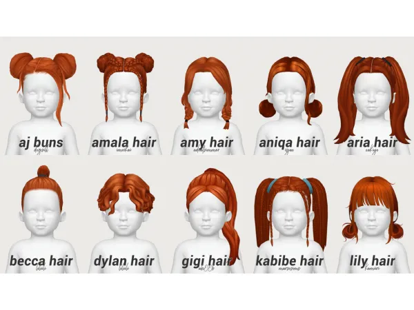 Maxis Match toddler hair conversions pt1 by casteru - The Sims 4 Custom Content
