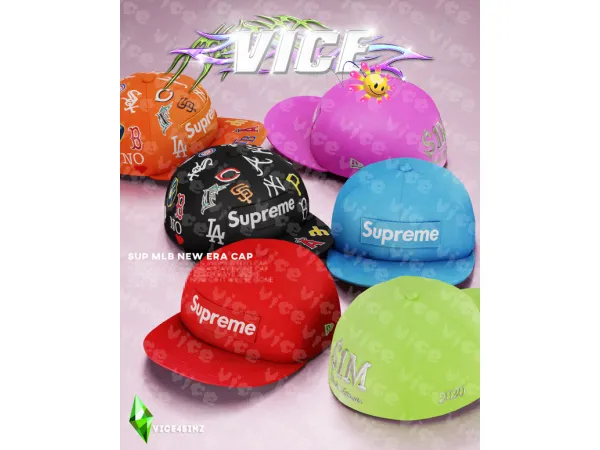 Alpha Supreme Fitted Caps co VICE by [VICE4Simz] - The Sims 4 Custom Content