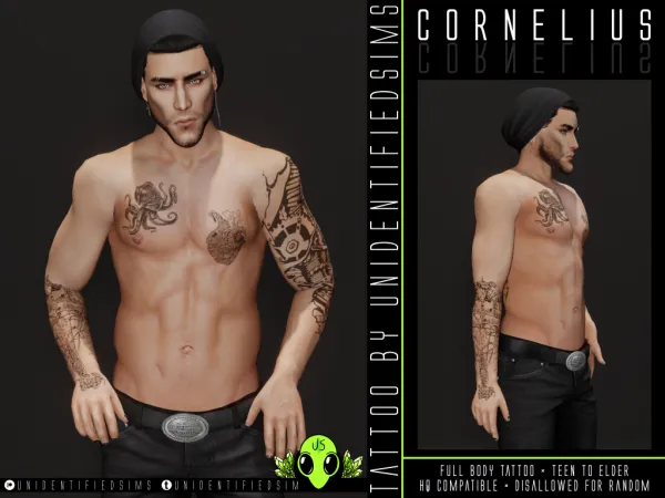 Mix Cornelius Tattoo - The Sims 4 Custom Content