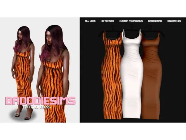 Alpha MARWEL DRESS by simsfinds - The Sims 4 Custom Content