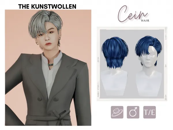 Alpha Cein hair by The_Kunstwollen - The Sims 4 Custom Content