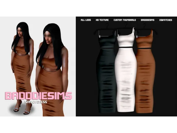Alpha SARINA DRESS by simsfinds - The Sims 4 Custom Content