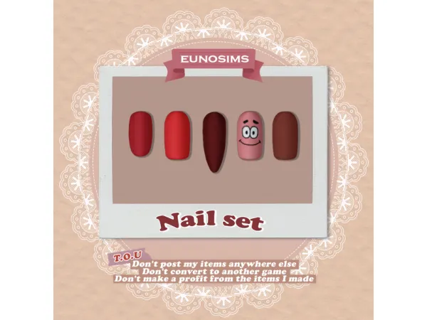 Mix nail set by euno sims - The Sims 4 Custom Content