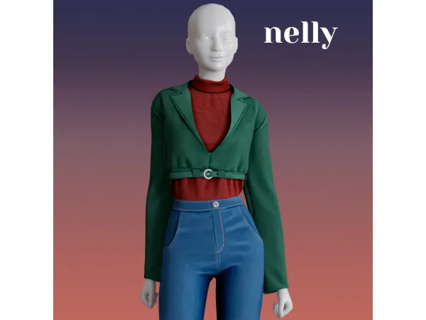 Alpha Nelly jacket by amelylina - The Sims 4 Custom Content