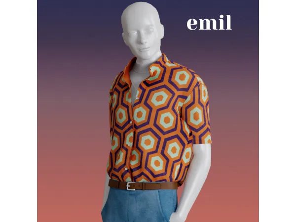Alpha Emil shirt by amelylina - The Sims 4 Custom Content