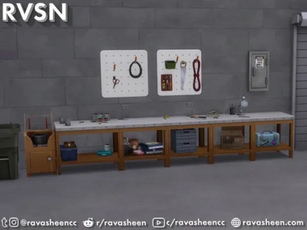 Maxis Match RAVASHEEN TOOL TIME GARAGE SET - The Sims 4 Custom Content