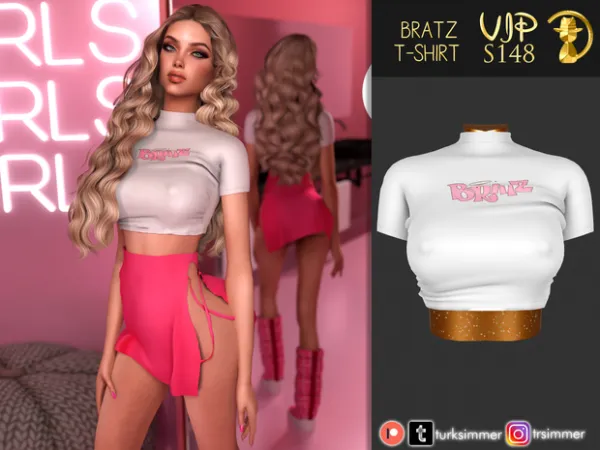 Alpha Bratz T shirt S148 by turksimmer - The Sims 4 Custom Content