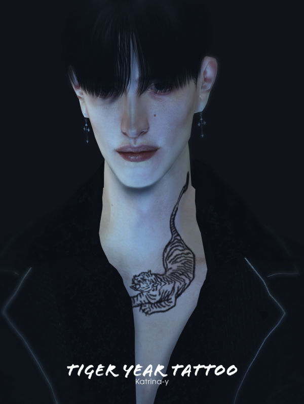 Mix Tiger Year Tattoo y by katrina-y - The Sims 4 Custom Content