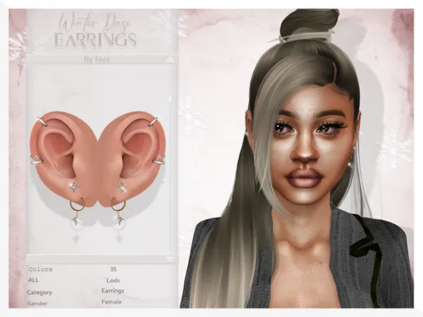 Mix Winter Daze (Earrings) by JavaSims - The Sims 4 Custom Content