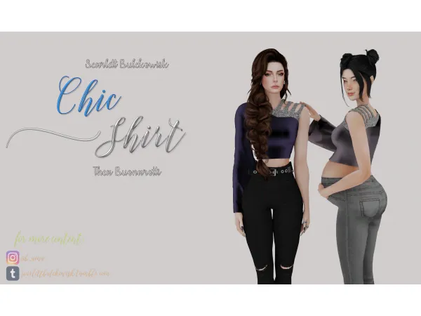 Alpha [Scarlett Bulckowisk] Chic Shirt - The Sims 4 Custom Content