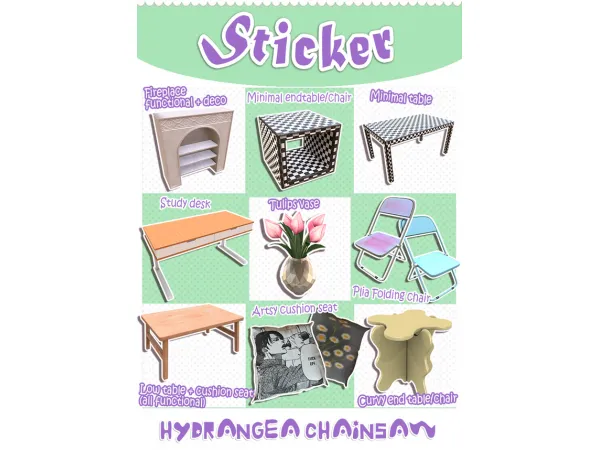 Mix Sticker Set by Hydrangea - The Sims 4 Custom Content