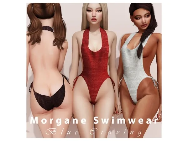 Alpha Blue Craving Morgane Swimwear - The Sims 4 Custom Content