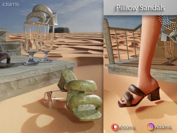 Alpha Pillow Sandals - The Sims 4 Custom Content