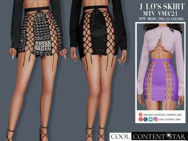 Alpha J Lo's Skirt cool_content_star - The Sims 4 Custom Content