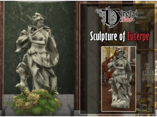 Maxis Match sculpture of Euterpe ancient Greek muse of Music - The Sims 4 Custom Content