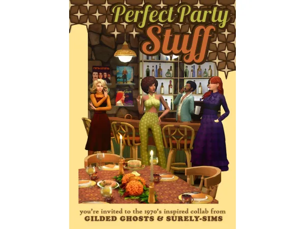 Maxis Match Perfect Party Stuff A 70's Collab Sims GildedGhosts Sims by simsfinds - The Sims 4 Custom Content