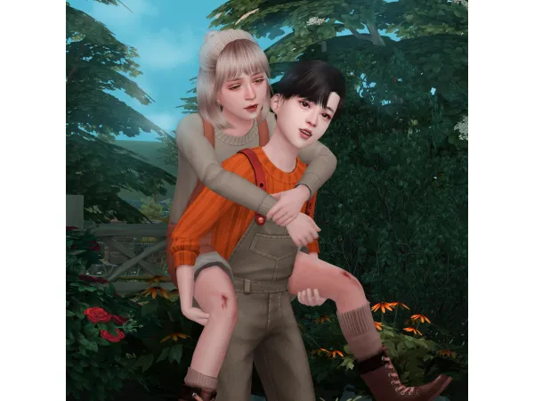 Mix Best Friends Poses by NELL - The Sims 4 Custom Content