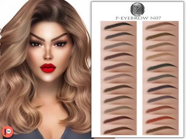 Alpha LOVE Early Access P EYEBROW N07 JAN4 by zenx - The Sims 4 Custom Content