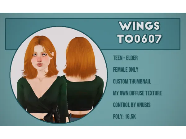 Wings hairs - The Sims 3 Custom Content