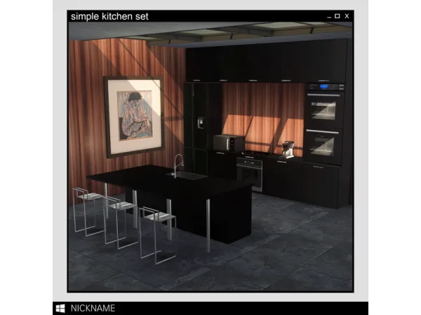 Alpha simple kitchen set by give me a nickname - The Sims 4 Custom Content