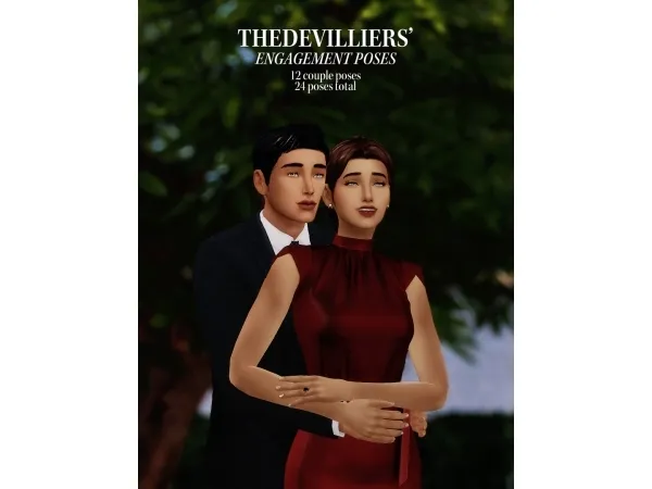 Mix THEDEVILLIERS engagement posepack - The Sims 4 Custom Content
