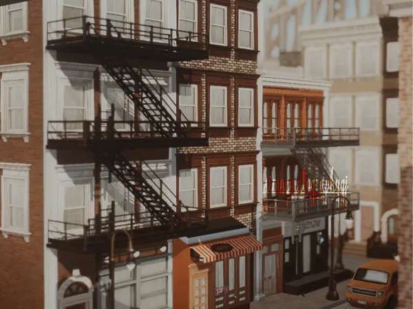 Alpha Basegamed Strangerville Fire Escape by SmnematographyGJ - The Sims 4 Custom Content