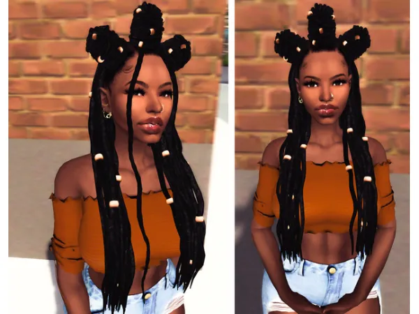 Alpha Akasha Bantu Dreads by Ebonix - The Sims 4 Custom Content