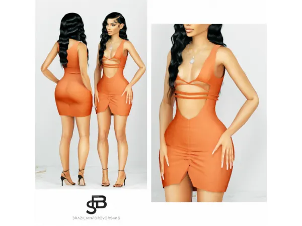 Alpha MARIAH DRESS by BrazilianForeverSims - The Sims 4 Custom Content