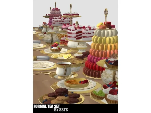 Mix FORMAL TEA SET by SSTS - The Sims 4 Custom Content