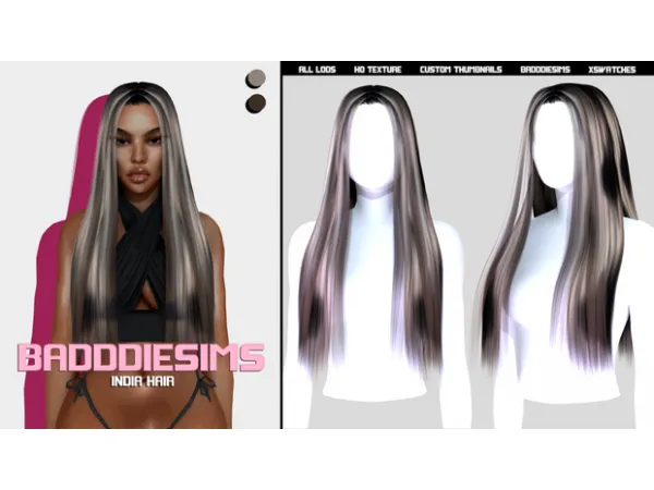 Alpha INDIA HAIR by BADDDIESIMS - The Sims 4 Custom Content