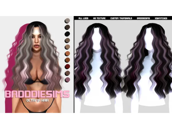 Alpha OCTAVIA HAIR by BADDDIESIMS - The Sims 4 Custom Content